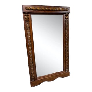 LLoyds Custom Mirror with Carved Wooden Border, Made in New Jersey For Sale