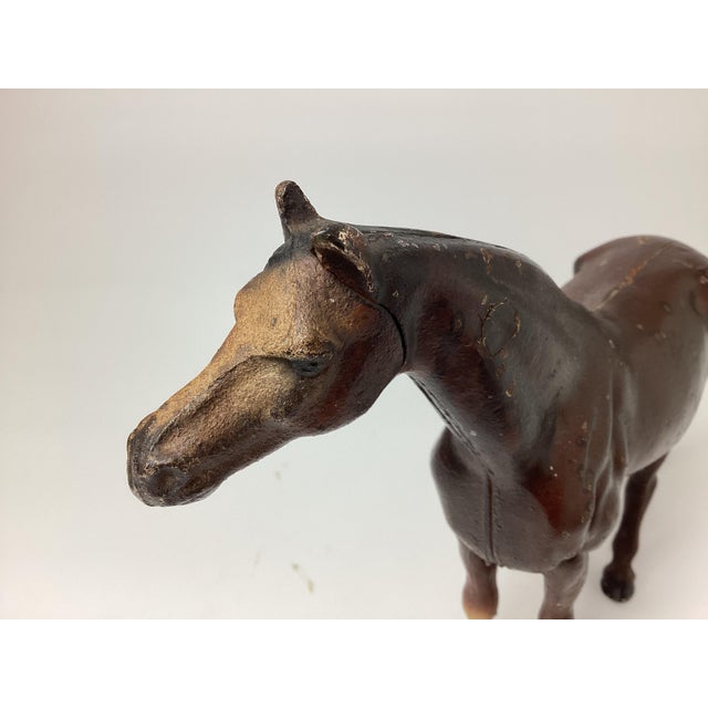 Metal Vintage 1930s Hubley Manufacturing Co. Cast Iron Thoroughbred Horse Doorstop For Sale - Image 7 of 7