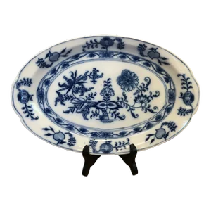 Vintage Austria Carlsbad Blue Onion Oval Serving Platter