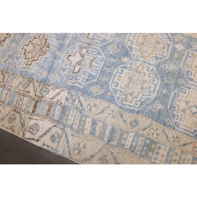 Blue Antique Zabihi Collection Light Blue Persian Malayer Runner - 3'3" x 9' For Sale - Image 8 of 9
