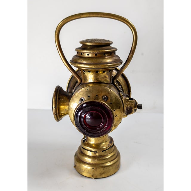Early 20th Century 19th or 20th Century Brass Bicycle Carriage "Neverout" Lantern For Sale - Image 5 of 13