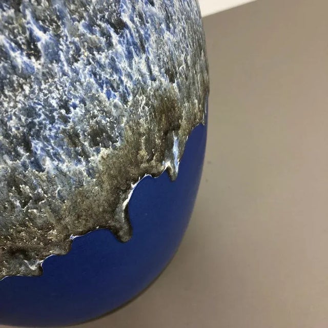 Blue Large Pottery Fat Lava Multicolor 286-42 Vase Made by Scheurich, 1970s For Sale - Image 8 of 14
