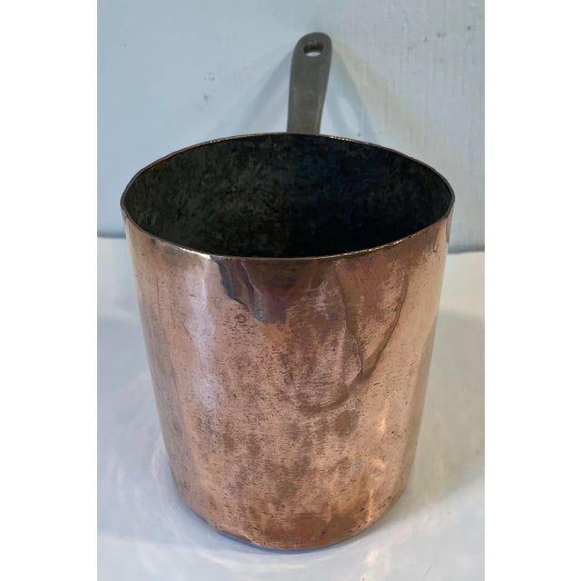 Love this tall French copper sauce pot with iron handle