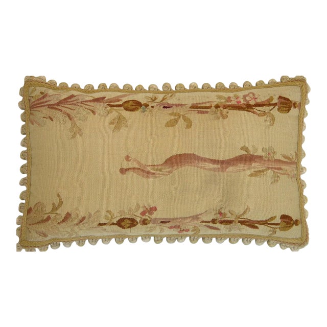 Circa 1870 Antique French Aubusson Tapestry Pillow For Sale