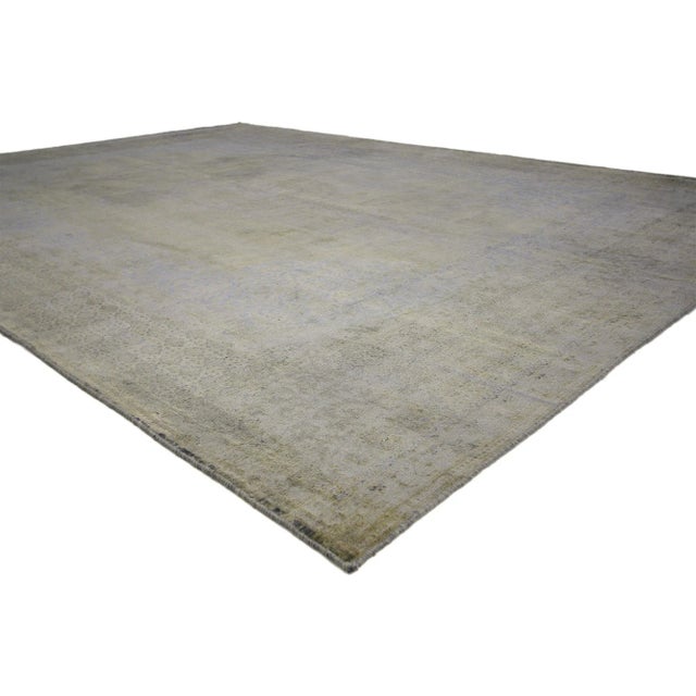 Distressed Vintage Turkish Rug with Rustic Modern Industrial Steampunk Style. Chic modern style emanates from this...