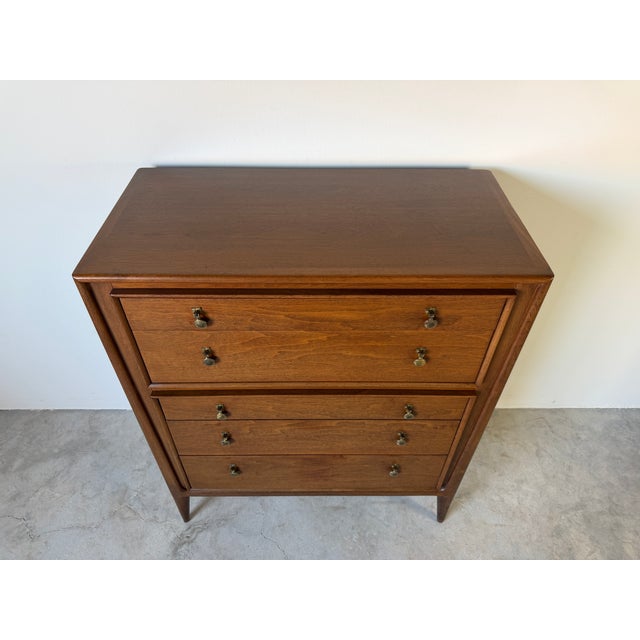 1960s Mid-Century Modern John Stuart “Facade” Highboy Commode For Sale - Image 5 of 18
