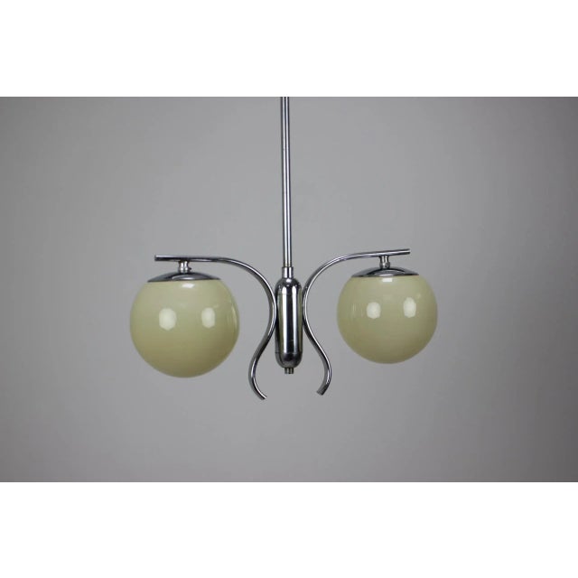 - Made in Czechoslovakia - Made of metal, glass - Re-polished - New cabling - Fully functional - Good, original condition....