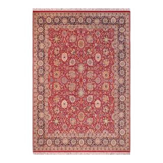 Shabby Chic 1990's Pak-Persian Tam Red/Blue Wool Rug - 8'0'' X 10'3'' For Sale
