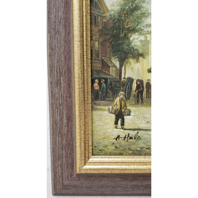 Vintage Impressionist Painting "Sunday Morning" by Hale 20th c. Original oil on panel circa late 20th century. A lovely...