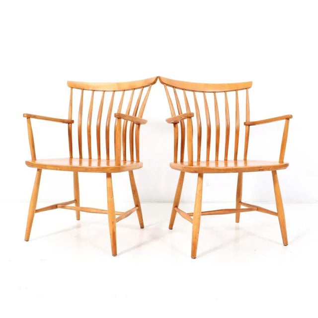Set of Birch Armchairs by Bengt Åkerblom & Gunnar Eklöf, 1950s For Sale - Image 6 of 9
