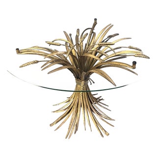 Vintage Gilt Metal Sheaf of Wheat Coffee Table in the style of Coco Chanel, 1960s For Sale