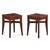 A handsome pair of French oak stools dating to circa 1925, featuring hand-woven leather strap seats above sturdy oak...