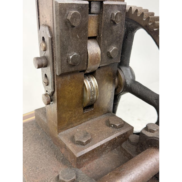 Industrial Flywheel Goldsmith Rolling Mill, Late 19th Century For Sale - Image 3 of 10