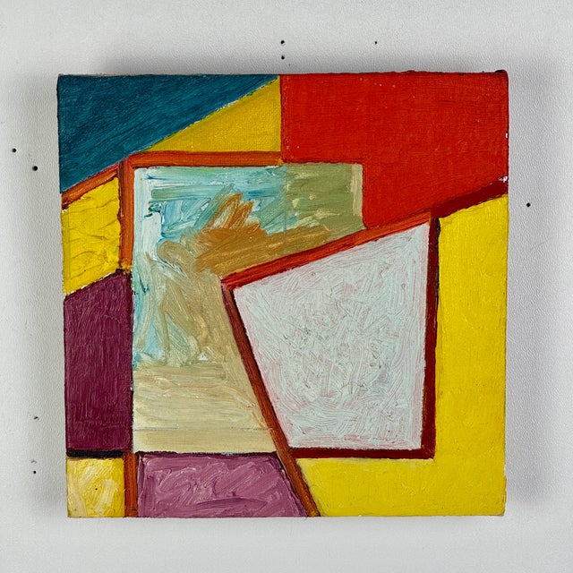 Clark Murray Rare 1980's Original Abstract O/C Painting, In Tones Of Yellow & Red We have a few more of his work in the...