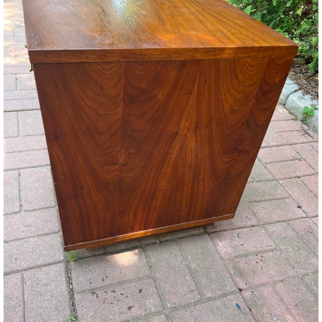 Mid-Century Modern Mid-Century Modern Tambour-Door Walnut Cabinet For Sale - Image 3 of 10
