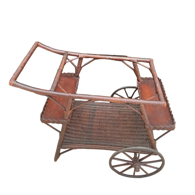 Antique Wicker Tea Cart Chairish