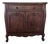 French Provincial Style Buffet Sideboard — Carved Door Panels, Ornate Brass Pulls, Silverware Drawer For Sale