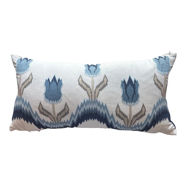 Schumacher Tulip Flamestitch Pillow For Sale