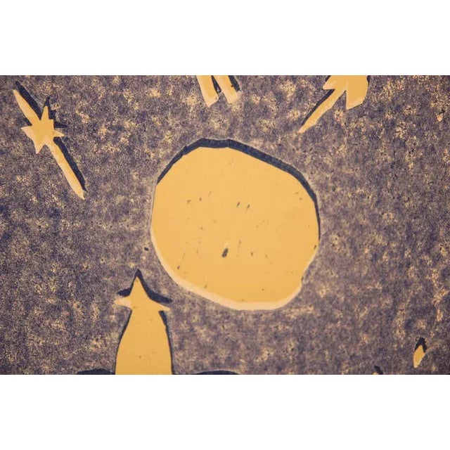 2000s Contemporary Abstract Surrealist Space Themed Landscape Block Print by Josefa Vaughan For Sale In Houston - Image 6 of 12