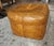 Vintage MCM Brown Hassock Faux Leather Square Footstool For Sale - Image 4 of 4