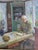 This charming traditional interior oil painting, titled "Interiör", was created by the Norwegian artist, from Moss, Karl...