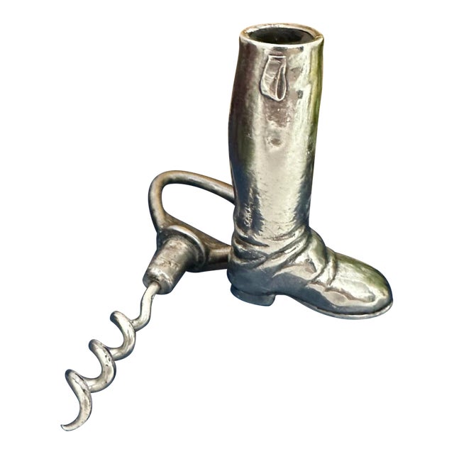 Early 20th Century Sterling Silver Cork Screw Equestrian Silver Cork Screw Bottle Opener For Sale