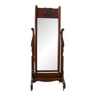 Rj Horner Carved Oak Cheval Dressing Mirror C1920 For Sale