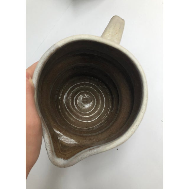 Early 21st Century Pair of Rustic Modern Hand-Thrown Pitchers For Sale - Image 5 of 9