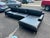 Italian Rh Italia Track Arm Black Leather Chaise Sectional With Metal Base For Sale - Image 3 of 10