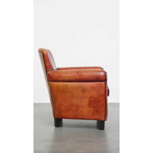 Reddish Brown Sheepskin Armchair For Sale - Image 3 of 16