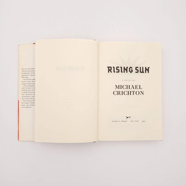Michael Crichton, "Rising Sun", First Edition 1992 For Sale - Image 4 of 6