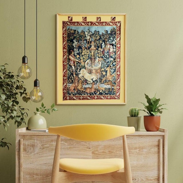 Late 20th C. Vintage French Goblys "La Licorne À La Fontaine" Unicorn Tapestry For Sale - Image 16 of 16
