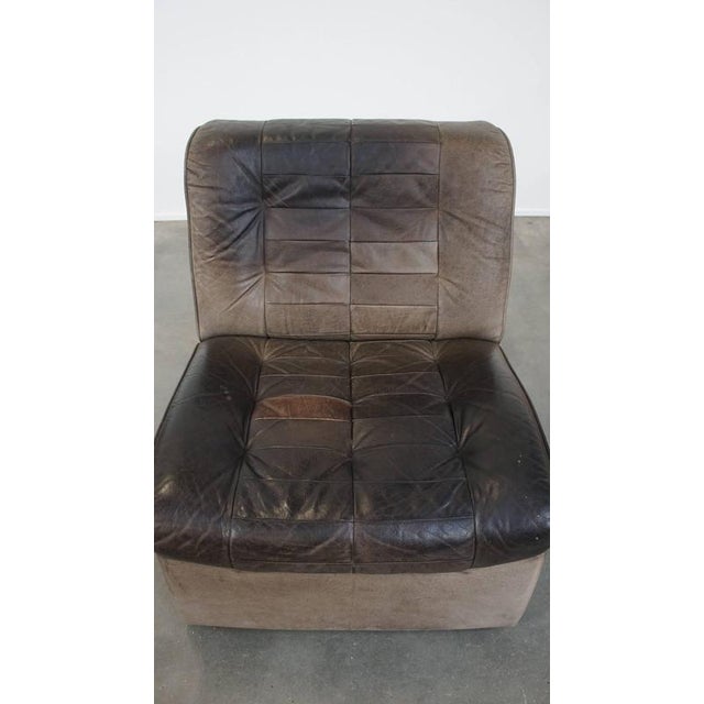 Vintage Gray Leather Armchair, 1970s For Sale - Image 6 of 12