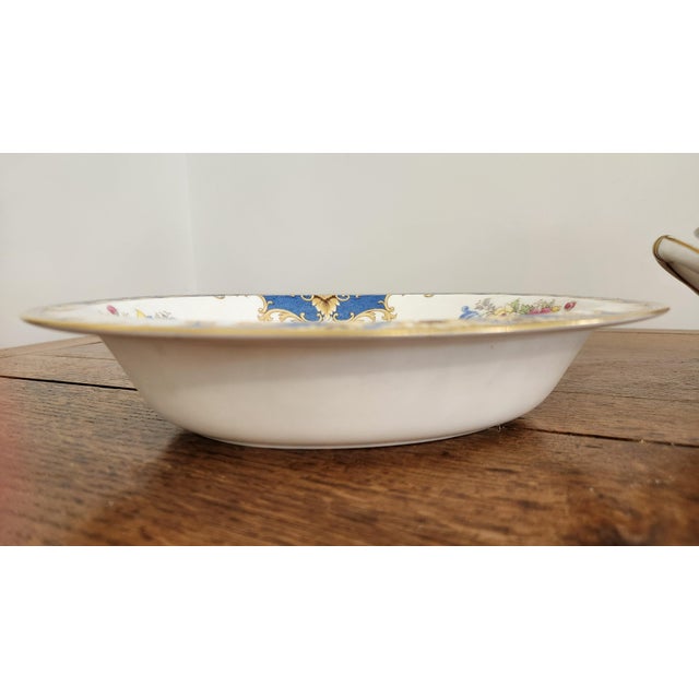 1950s Vintage Shelley Sheraton 13291 Blue & Gold Bone China 16-Piece Serving Set For Sale - Image 5 of 18