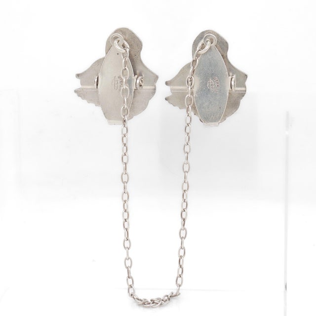Antique Edwardian Webster Sterling Silver Figural Duck Child's Bib Holder - a Pair For Sale - Image 9 of 14