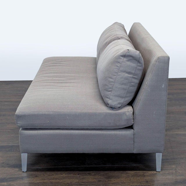 Modern Cb2 Cielo Modern Gray Loveseat With Metal Legs For Sale - Image 3 of 7