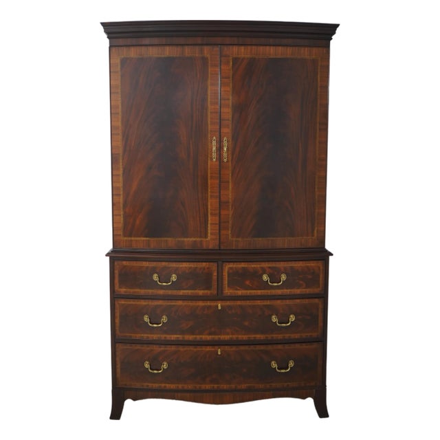 Henkel Harris Inlaid Mahogany Bedroom Wardrobe Chest For Sale