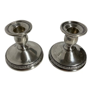 1940’s Sterling Silver Prelude Candle Sticks - Set of 2 For Sale