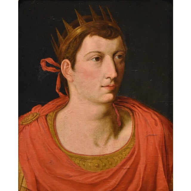 Flemish School Artist, Portrait of the Roman Emperor Augustus, 1600s-1700s, Oil on Canvas For Sale - Image 11 of 13