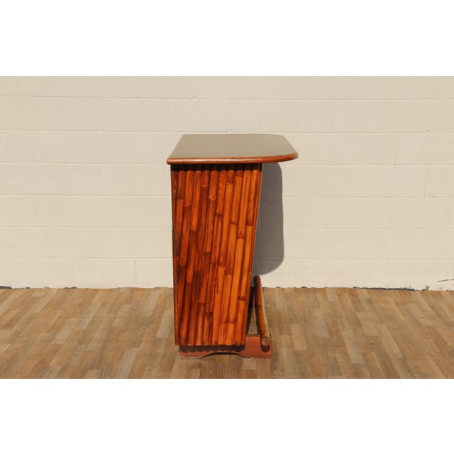 Mid Century Vintage Bamboo Tiki Bar | Tropical Coastal Bohemian Bar Cabinet For Sale - Image 4 of 18