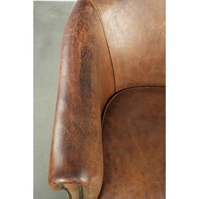 Vintage Sheepskin Club Armchair For Sale - Image 7 of 18