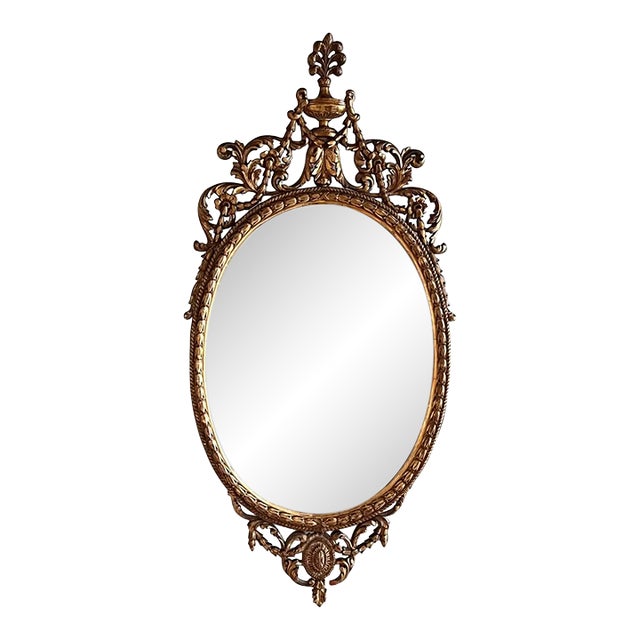 Late 18th Century Oval Gilt Mirror For Sale