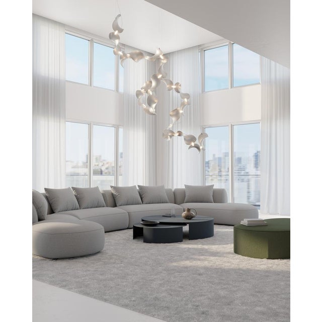 Dune 10 Spiral Chandelier with Silver Anodized Shades by Daniel Becker For Sale - Image 11 of 13