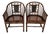 Late 20th Century Attributed to Theodore Alexander Chinoiserie Bamboo Pavilion Armchairs With Custom Silk Down Cushions For Sale