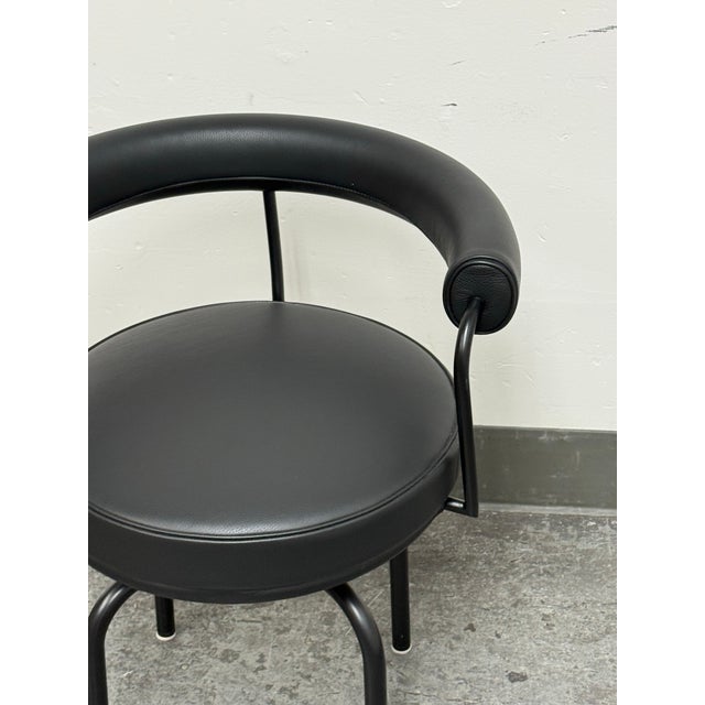 Black Charlotte Perriand for Cassina Lc7 Swivel Chair For Sale - Image 8 of 12