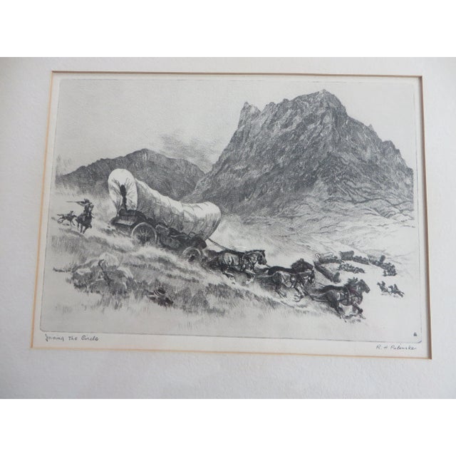 Early 20th Century Antique R.H. Palenske "Joining the Circle" Original Etching Print For Sale In Philadelphia - Image 6 of 11