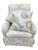 transitional pair of upholstered swivel rocker club chairs in soft coastal style fabric. Chairs, work smoothly, are very...