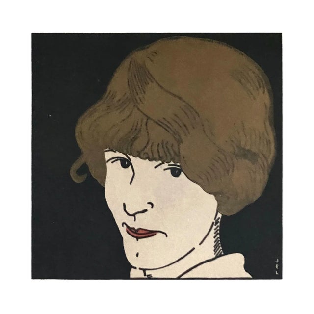 French Jean E. Laboureur French “Masque Aux Cheveuxd’or” Print For Sale - Image 3 of 5