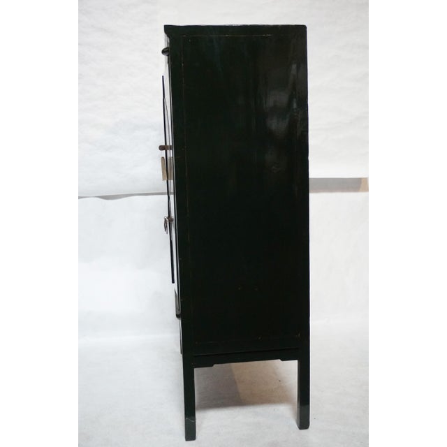 Early 21st Century Imported Large Gem-Tone Green Lacquer Wedding Cabinet For Sale - Image 5 of 16