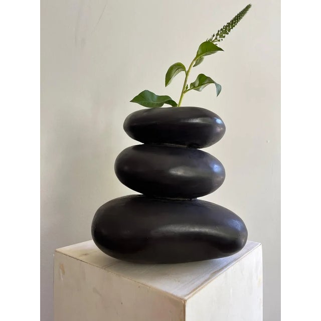 Bronze patinated abstract 02 decorative object by herma de wit limited edition of 8 + 2 ap pieces. Dimensions: d 14 x w 23...